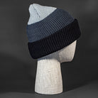 The Treble Blank Beanie in Steel Grey, Charcoal and Black from Blvnk Headwear.