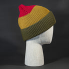 The Treble Blank Beanie in Sangria Granola and Military Olive from Blvnk Headwear.