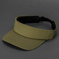 Moss green blank visor with strap back by Blvnk Headwear.