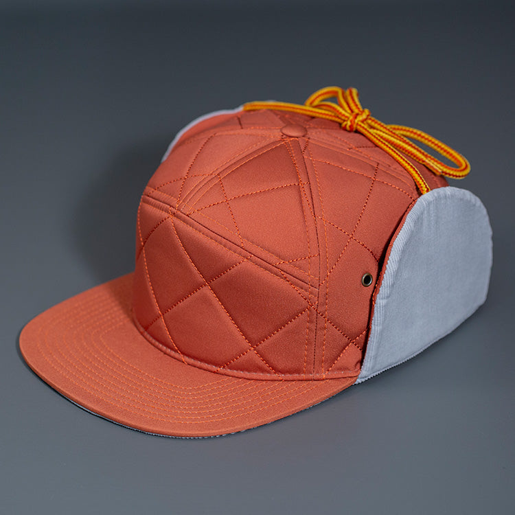 RUST & LIGHT GREY - Diamond Quilt & Corduroy