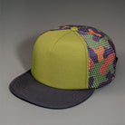 A Water Resistant Nylon, Blank Trucker Hat with a Packable Flotation Bill with a Hydro Mesh back & Woven Nylon Strapback.  |  Olive, Camo & Black Colorway by BLVNK Headwear.