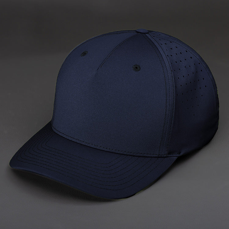 The Vanguard blank performance Snapback hat in Midnight by Blvnk Headwear.