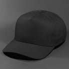 The Blvnk Headwear Origin Vintage Shape Blank Snapback Hat in the Black color way. 
