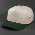 The Blvnk Headwear Origin Vintage Shape Blank Snapback Hat in the Natural and Dark Green color way.