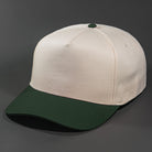The Blvnk Headwear Origin Vintage Shape Blank Snapback Hat in the Natural and Dark Green color way.