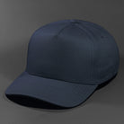 The Blvnk Headwear Origin Vintage Shape Blank Snapback Hat  in the Navy color way.