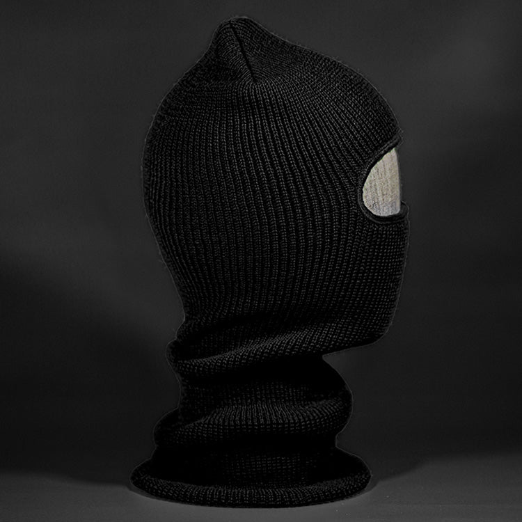 Heist Robber Mask Blank Ski Mask in Black by Blvnk Headwear.