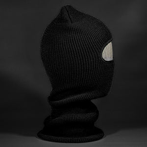 Heist Robber Mask Blank Ski Mask in Black by Blvnk Headwear.