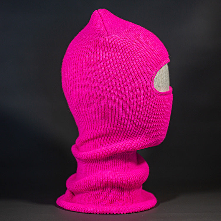 Heist Robber Mask Blank Ski Mask in Hot Pink by Blvnk Headwear.