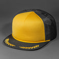 The El Capitan blank trucker hat from BLVNK HEADWEAR in Golden, Black  and Gold.