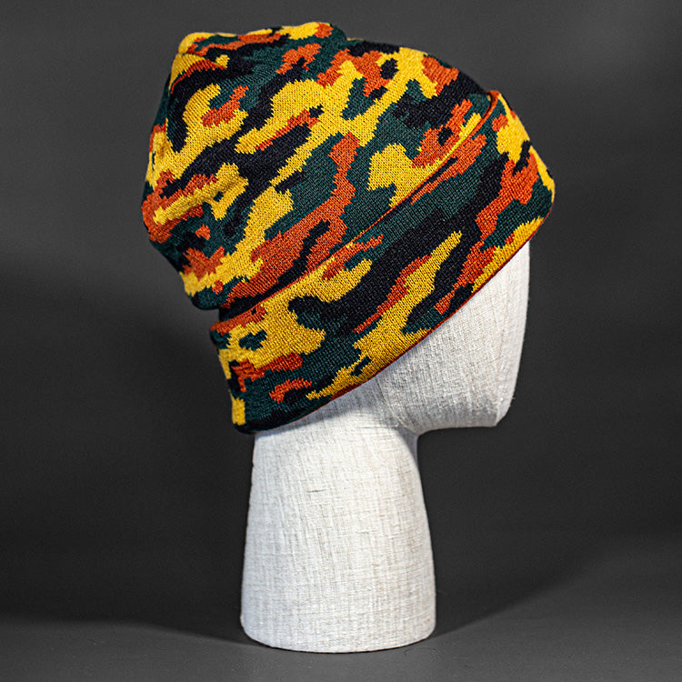 Safari Camo Knit - Fatigue Camo blank Beanie in Safari Camo by Blvnk Headwear.