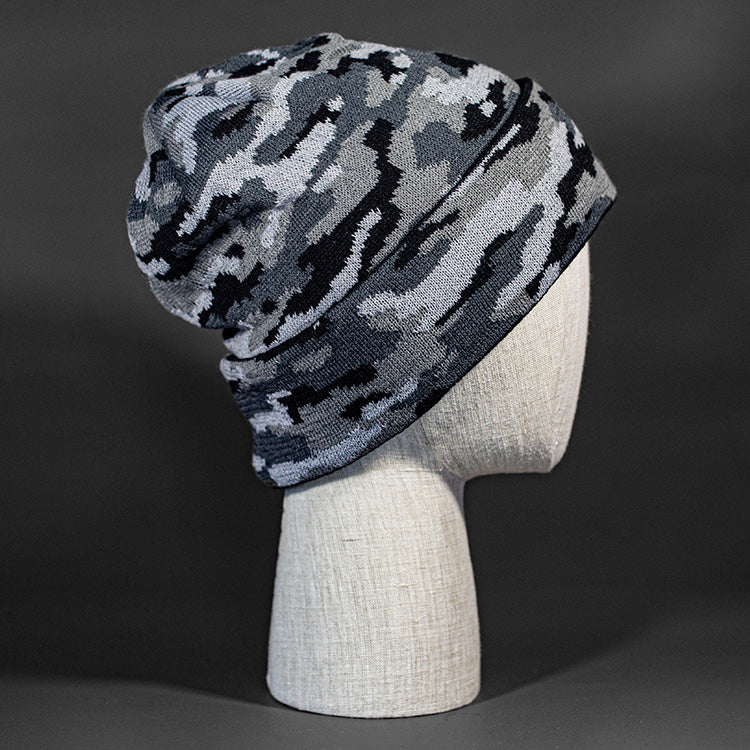 Fatigue Camo blank Beanie in Smoke Camo by Blvnk Headwear.