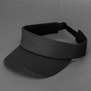 Black blank visor with strap back by Blvnk Headwear.