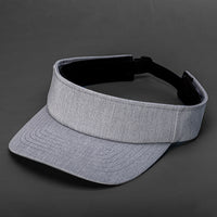 Heather grey blank visor with strap back by Blvnk Headwear.