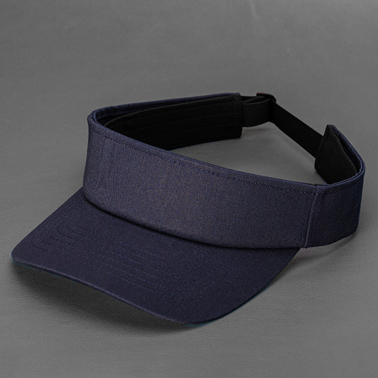 Navy blank visor with strap back by Blvnk Headwear.