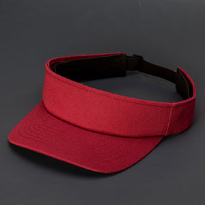 Red Berry blank visor with strap back by Blvnk Headwear.