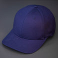 A Navy, 6 Panel, Blank, Flex Back Twill Crown Hat W/ a Pre Curved Bill.  Designed by Blvnk Headwear.