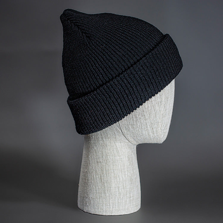 A Black, Soft, Perfect Knit, Blank Beanie. - Designed by Blvnk Headwear.