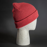 A Carmine, Soft, Perfect Knit, Blank Beanie. - Designed by Blvnk Headwear.