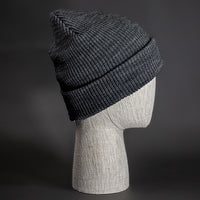 A Heather Charcoal, Soft, Perfect Knit, Blank Beanie. - Designed by Blvnk Headwear.