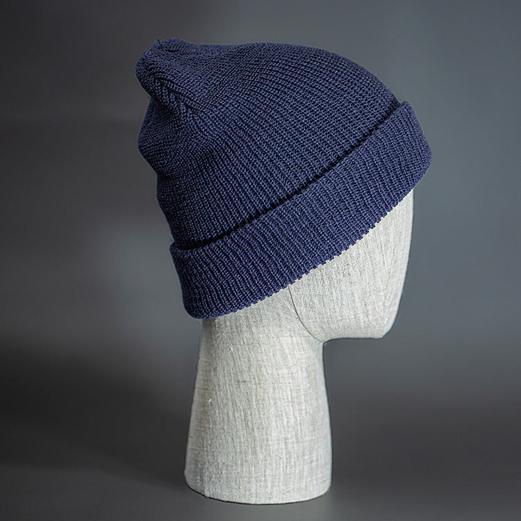 A Pale Navy, Soft, Perfect Knit, Blank Beanie. - Designed by Blvnk Headwear.