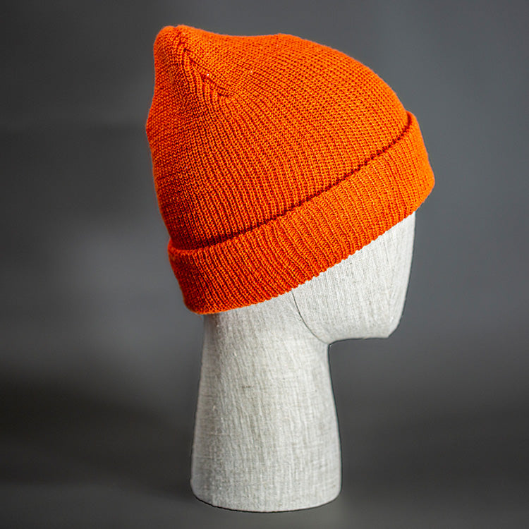 A Rad Orange, Soft, Perfect Knit, Blank Beanie. - Designed by Blvnk Headwear.