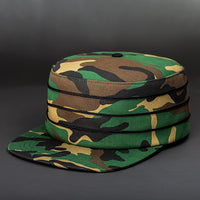 Privateer Blank Pillbox Snapback Hat in Camo And Black by Blvnk Headwear. YOU KNOW