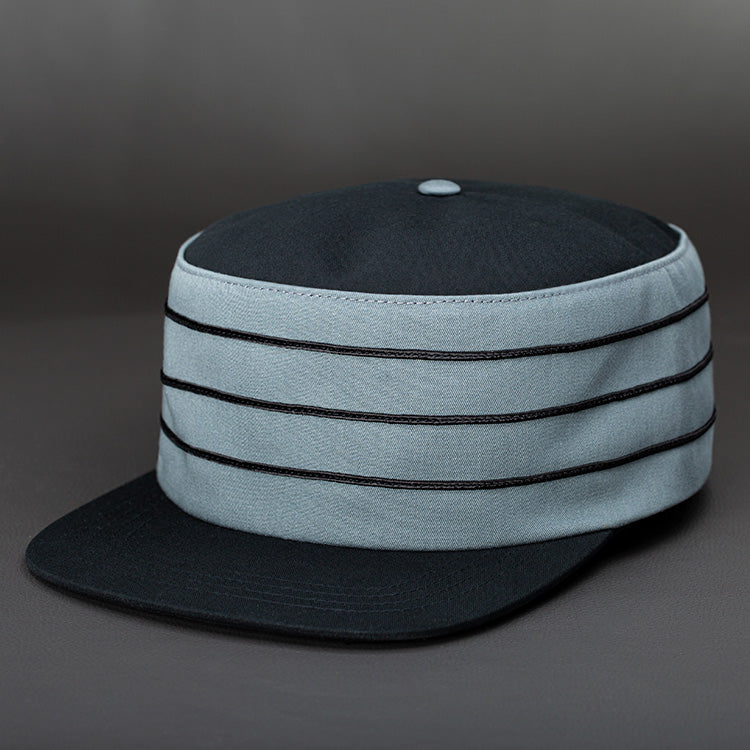 Privateer Blank Pillbox Snapback Hat in Steel Grey and Black by Blvnk Headwear. YOU KNOW