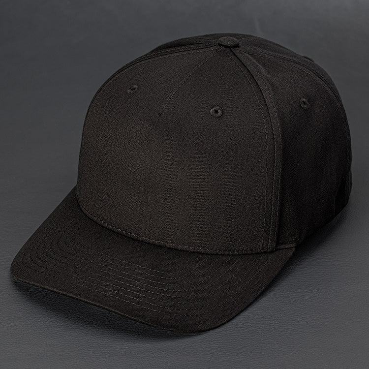 Redwoods blank snapback hat with a pre curved bill in Black by Blvnk Headwear