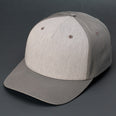 Redwoods blank snapback hat with a pre curved bill in Heather Grey and Flint Grey by Blvnk Headwear