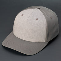 Redwoods blank snapback hat with a pre curved bill in Heather Grey and Flint Grey by Blvnk Headwear