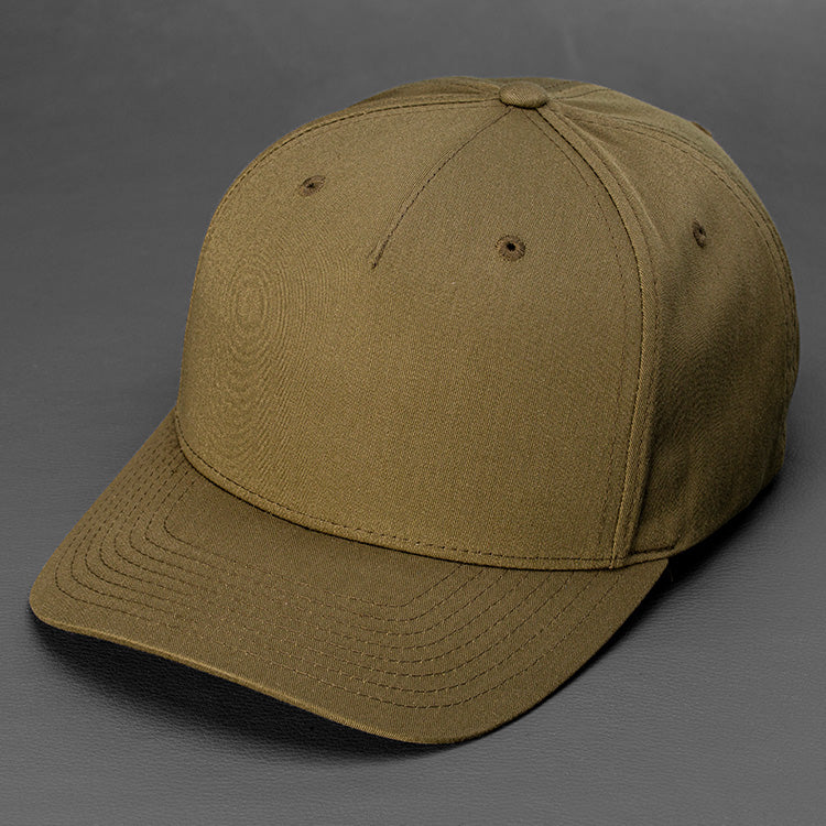 Redwoods blank snapback hat with a pre curved bill in Army Olive by Blvnk Headwear
