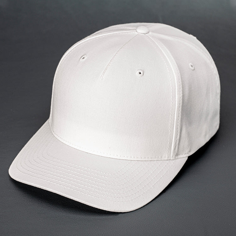 Redwoods blank snapback hat with a pre curved bill in White by Blvnk Headwear