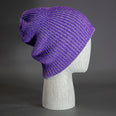 A Purple Heathered, Acrylic, Slouchy Blank Beanie - Designed by Blvnk Headwear