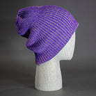 A Purple Heathered, Acrylic, Slouchy Blank Beanie - Designed by Blvnk Headwear