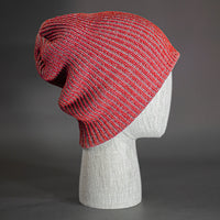 A Red Heathered, Acrylic, Slouchy Blank Beanie - Designed by Blvnk Headwear