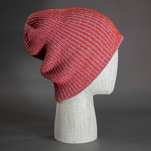A Red Heathered, Acrylic, Slouchy Blank Beanie - Designed by Blvnk Headwear