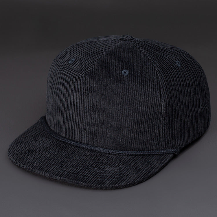 Gramps Corduroy Snapback blank hat in Black by Blvnk Headwear. YOU KNOW