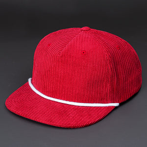 Gramps Corduroy Snapback blank hat in Red and White by Blvnk Headwear. YOU KNOW