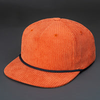 Gramps Corduroy Snapback blank hat in Rusty and Black by Blvnk Headwear. YOU KNOW