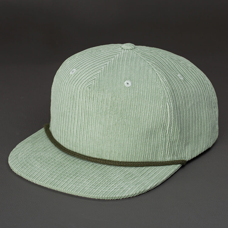 Gramps Corduroy Snapback blank hat in Washed Green and Moss by Blvnk Headwear. YOU KNOW